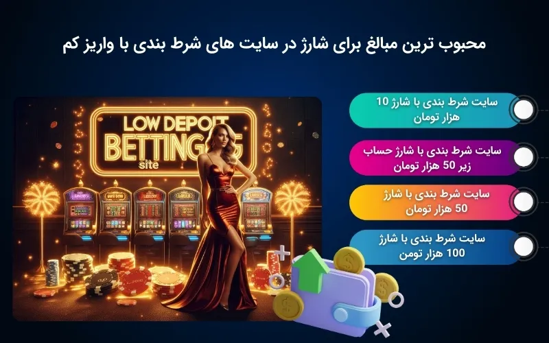 مبالغ هوشمندانه برای شارژ در سایت شرط بندی با واریز کم
